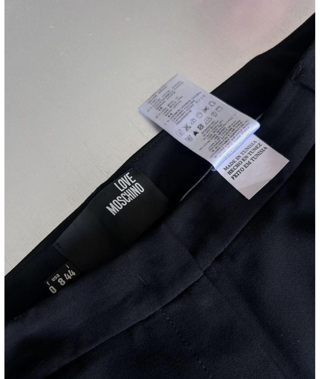 LOVE MOSCHINO Черные кашемировые брюки узкие, фото 7