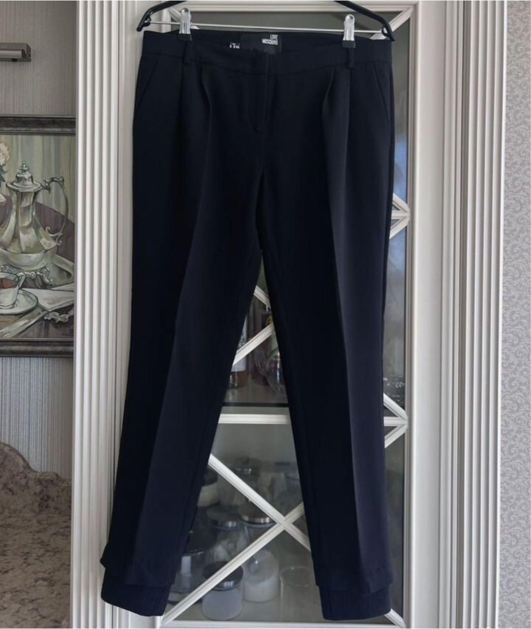 LOVE MOSCHINO Черные кашемировые брюки узкие, фото 2