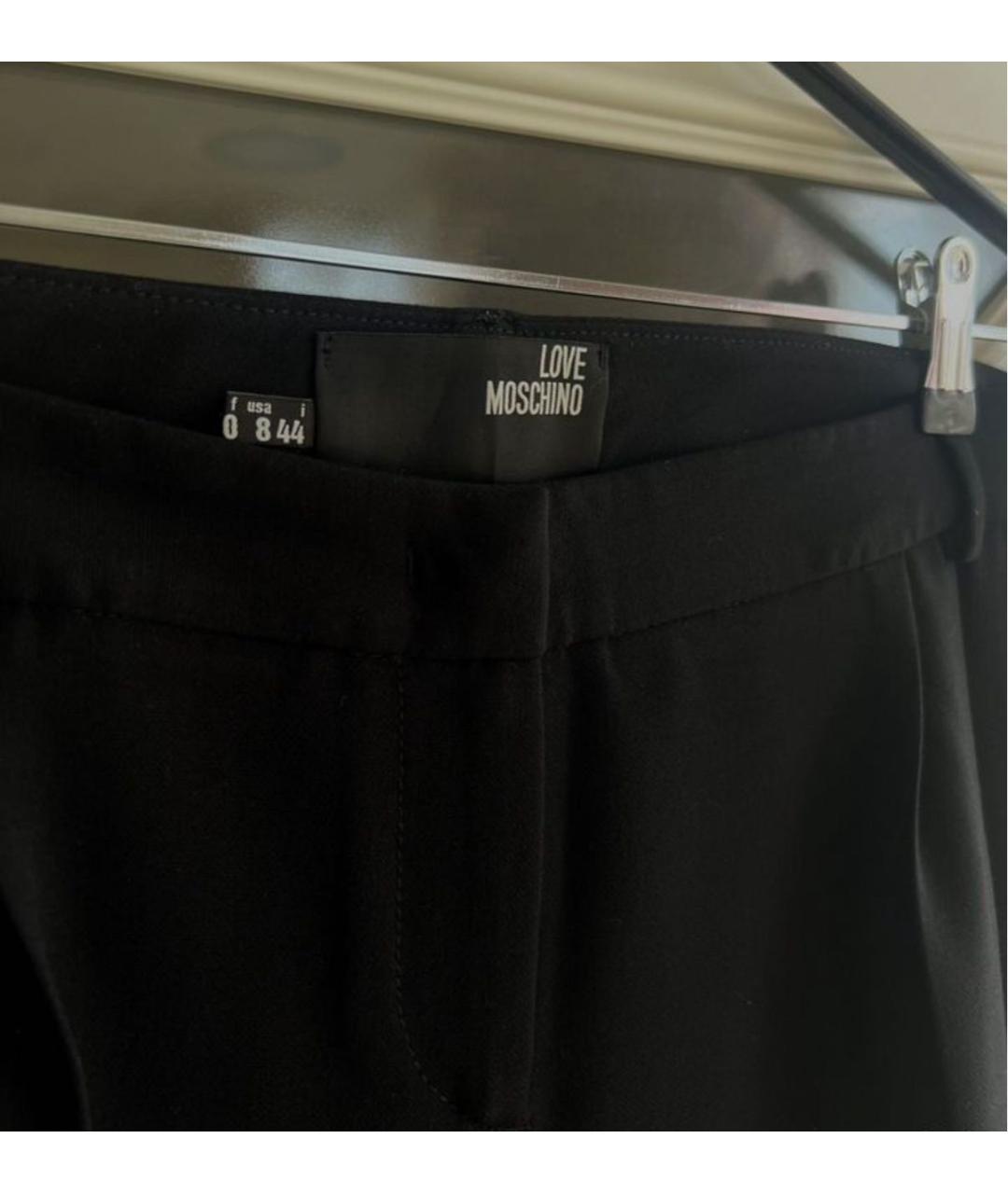 LOVE MOSCHINO Черные кашемировые брюки узкие, фото 4