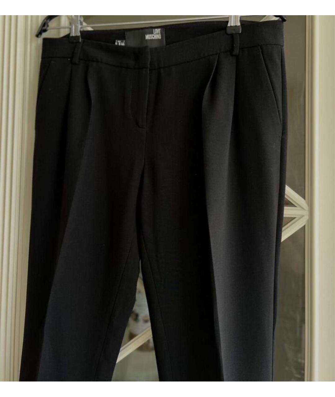 LOVE MOSCHINO Черные кашемировые брюки узкие, фото 3