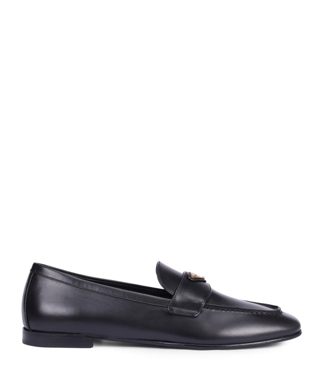 PRADA Черные кожаные лоферы, фото 1