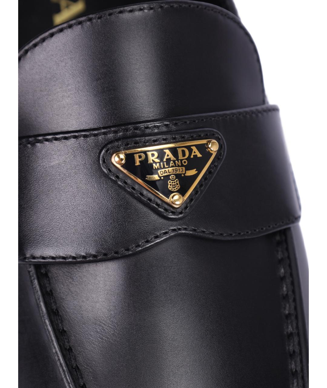 PRADA Черные кожаные лоферы, фото 5