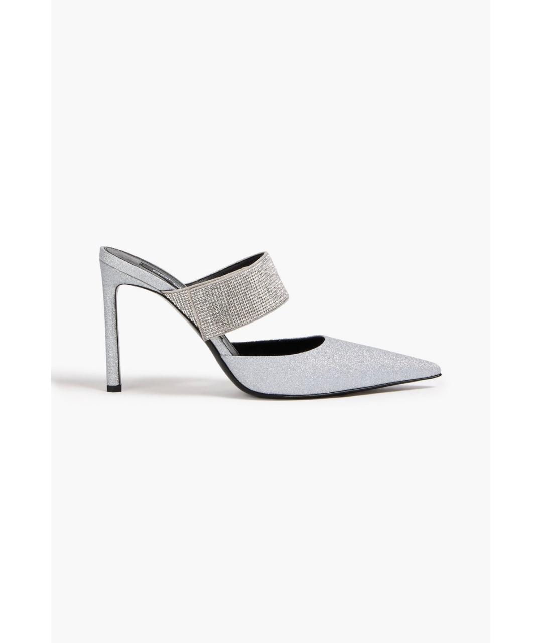 SERGIO ROSSI Серебряные мюли, фото 5