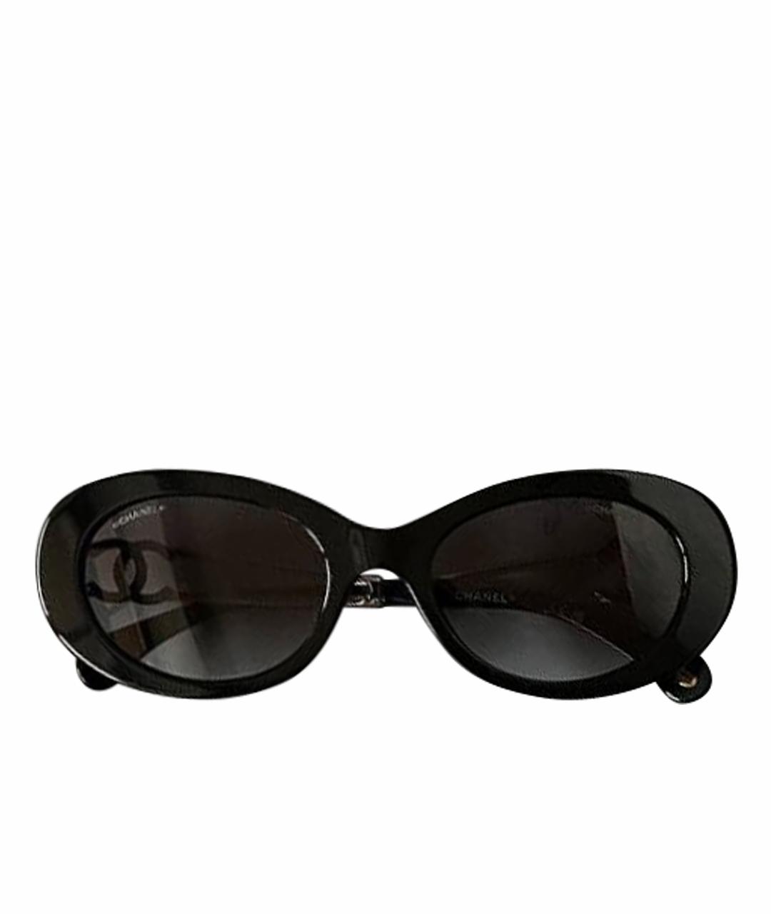 CHANEL Черные пластиковые солнцезащитные очки, фото 1