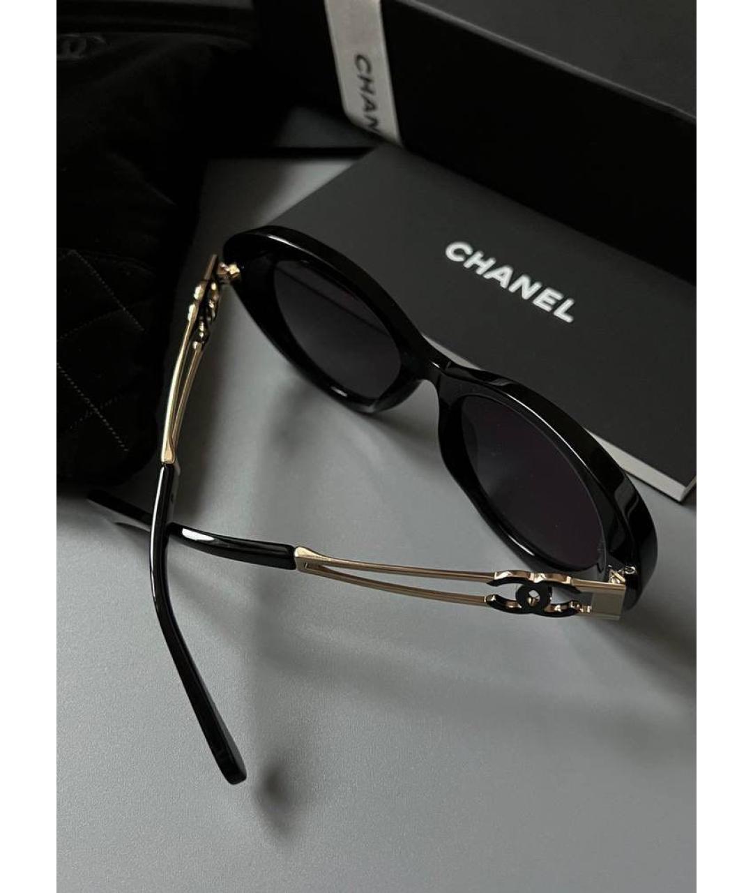 CHANEL Черные пластиковые солнцезащитные очки, фото 2