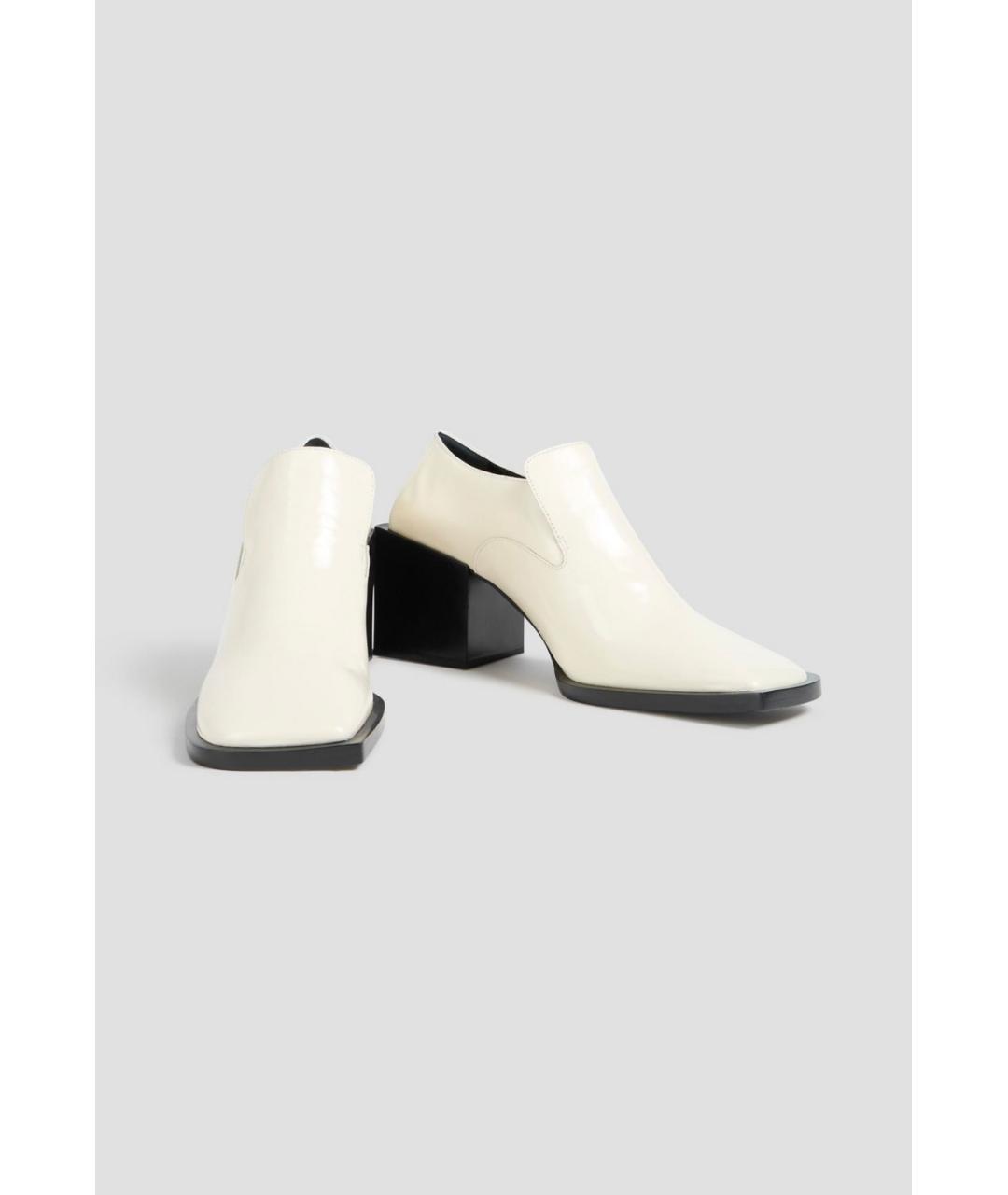 JIL SANDER Белые кожаные ботильоны, фото 2