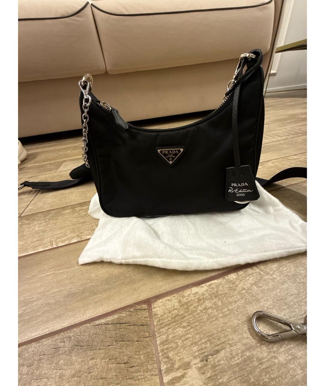 PRADA Черная тканевая сумка через плечо, фото 7