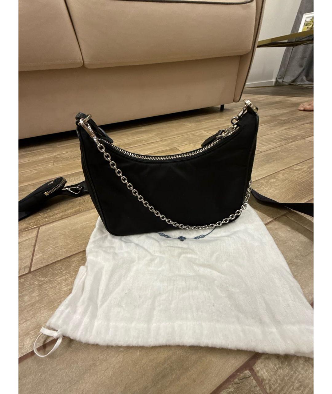 PRADA Черная тканевая сумка через плечо, фото 3