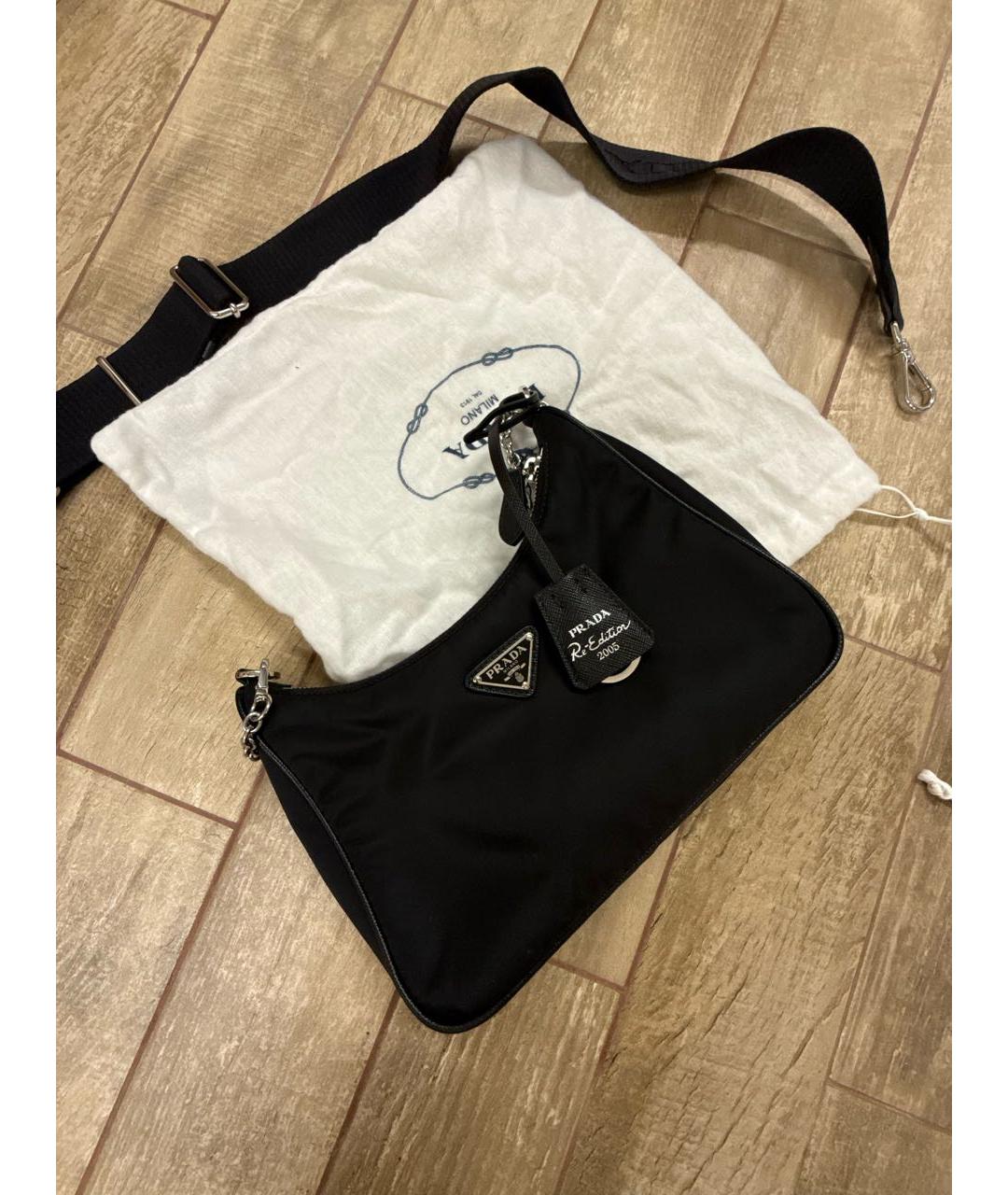 PRADA Черная тканевая сумка через плечо, фото 5