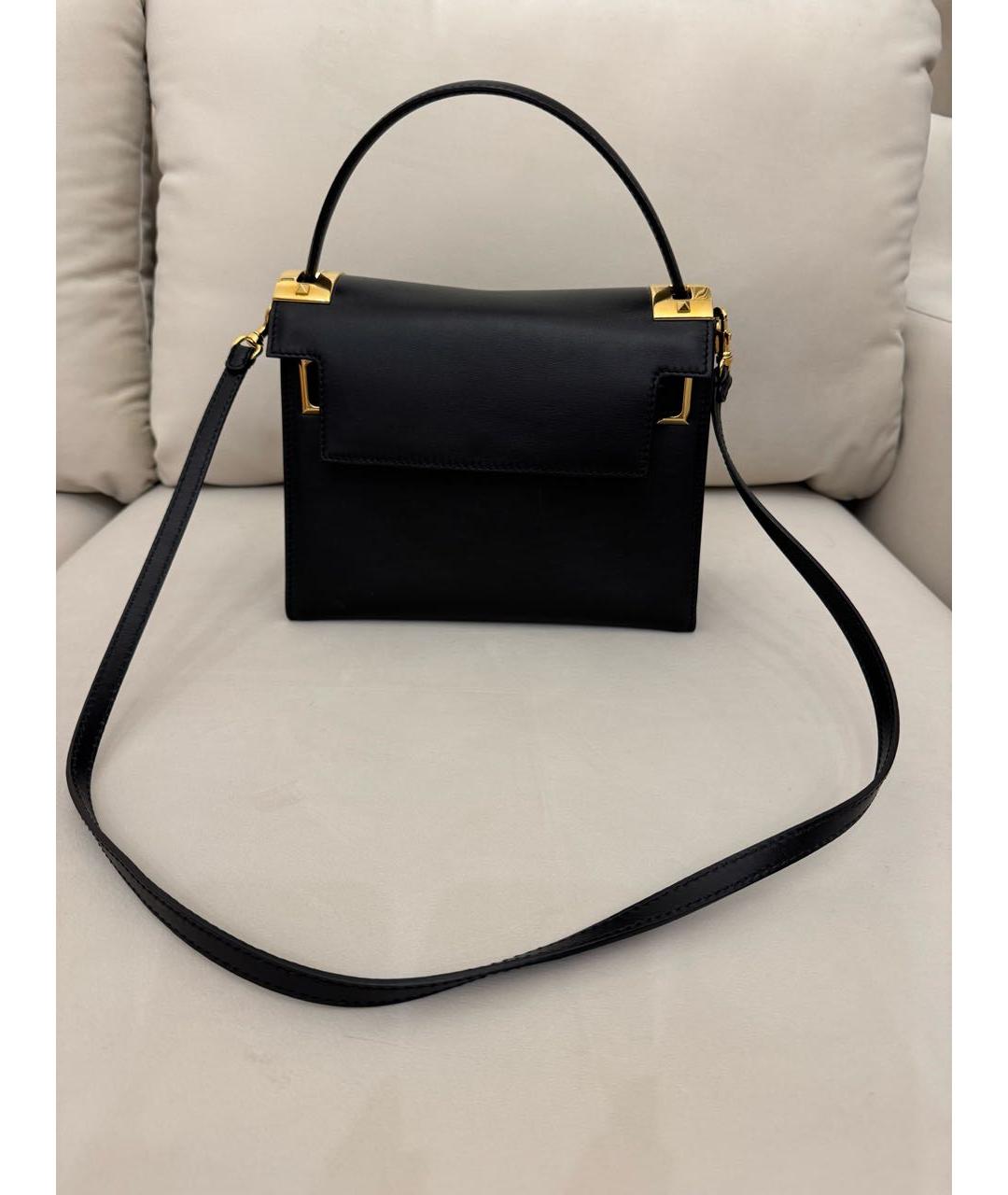 VALENTINO Черная кожаная сумка через плечо, фото 6