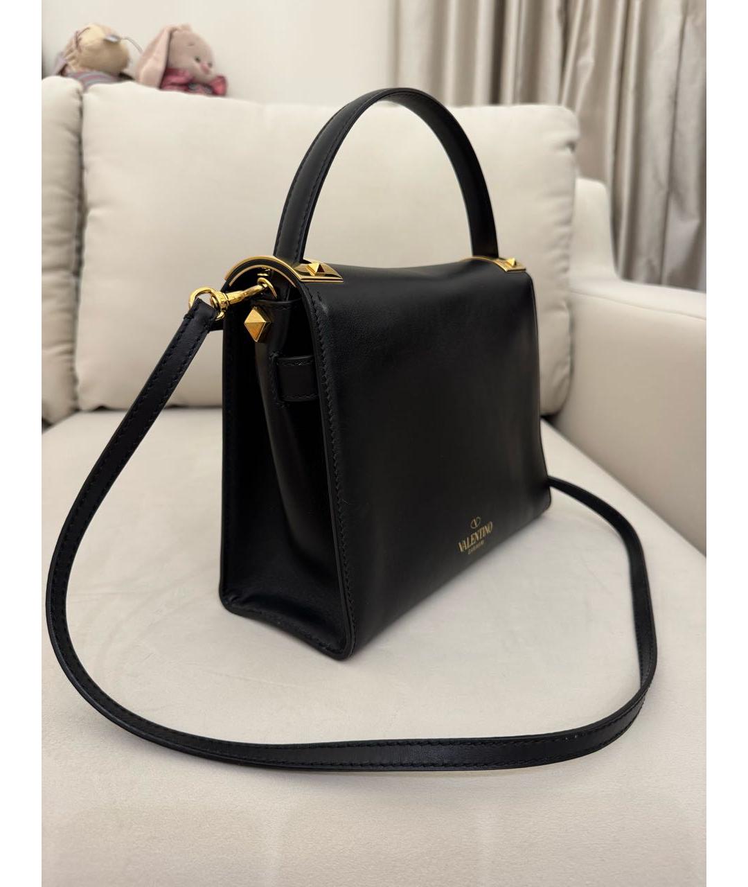 VALENTINO Черная кожаная сумка через плечо, фото 2