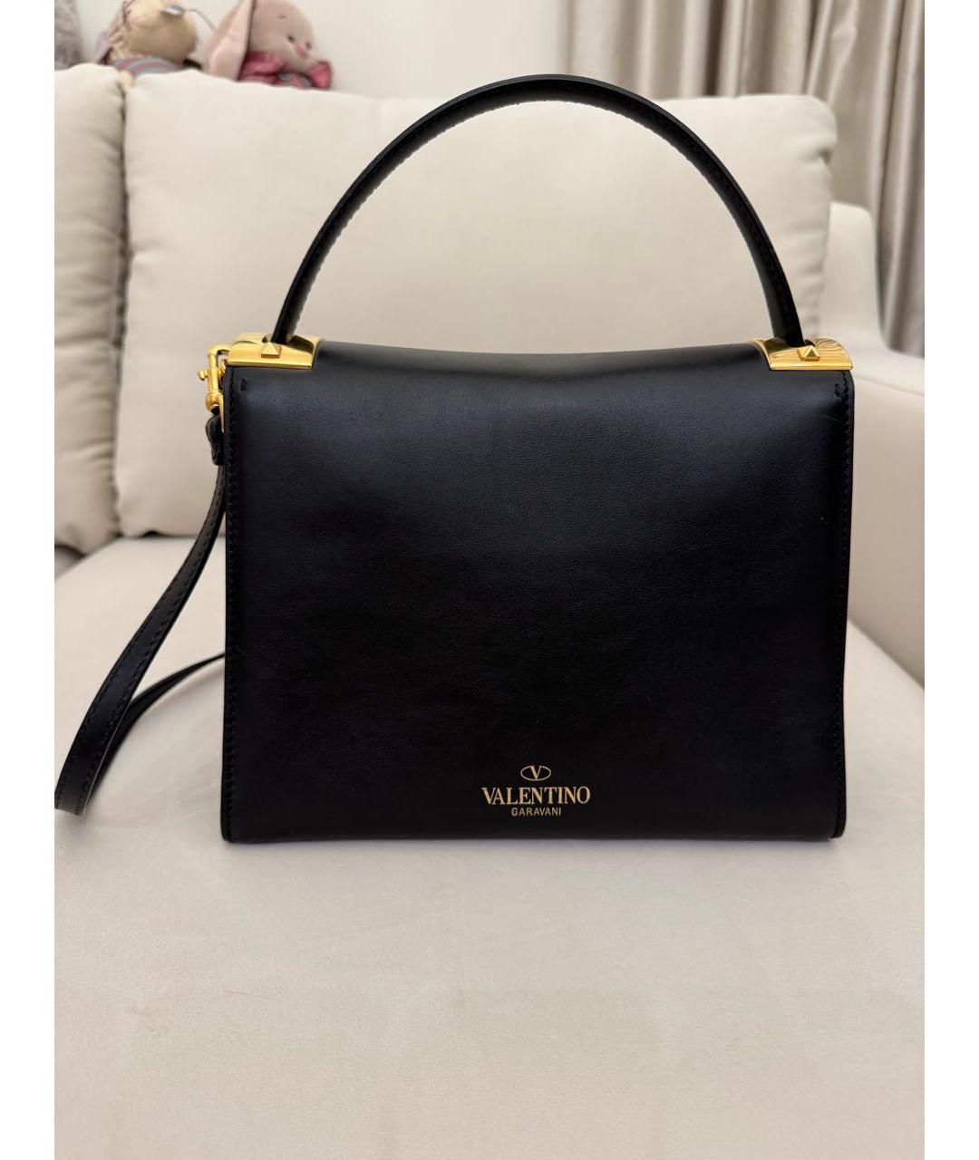VALENTINO Черная кожаная сумка через плечо, фото 3