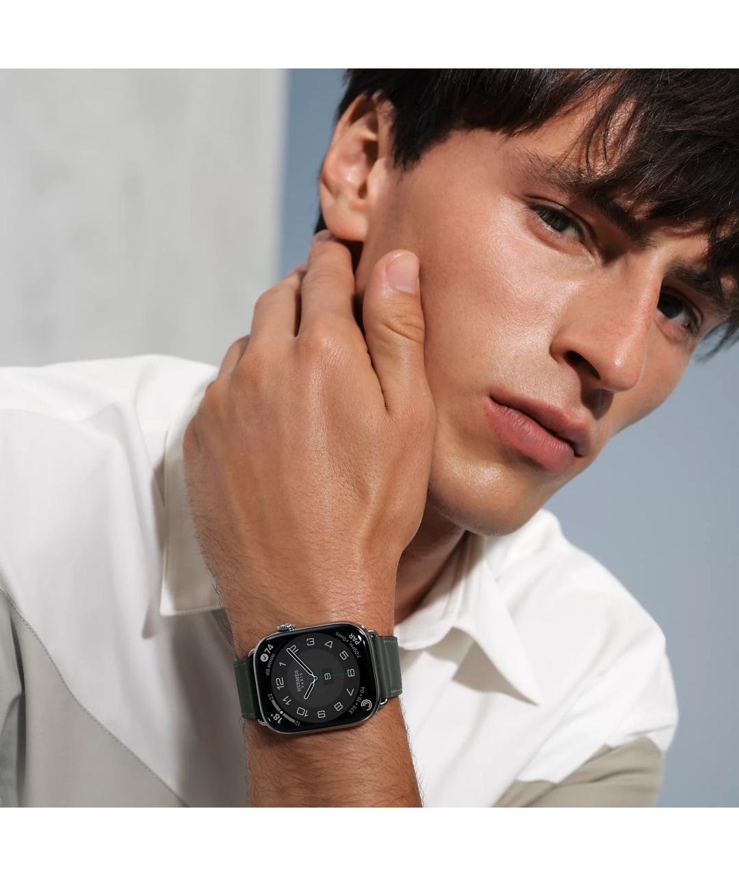 HERMES Серые титановые часы, фото 5