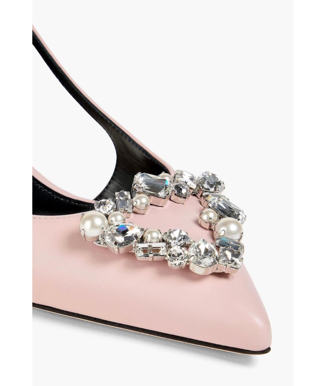 SERGIO ROSSI Розовые лодочки на низком каблуке, фото 4