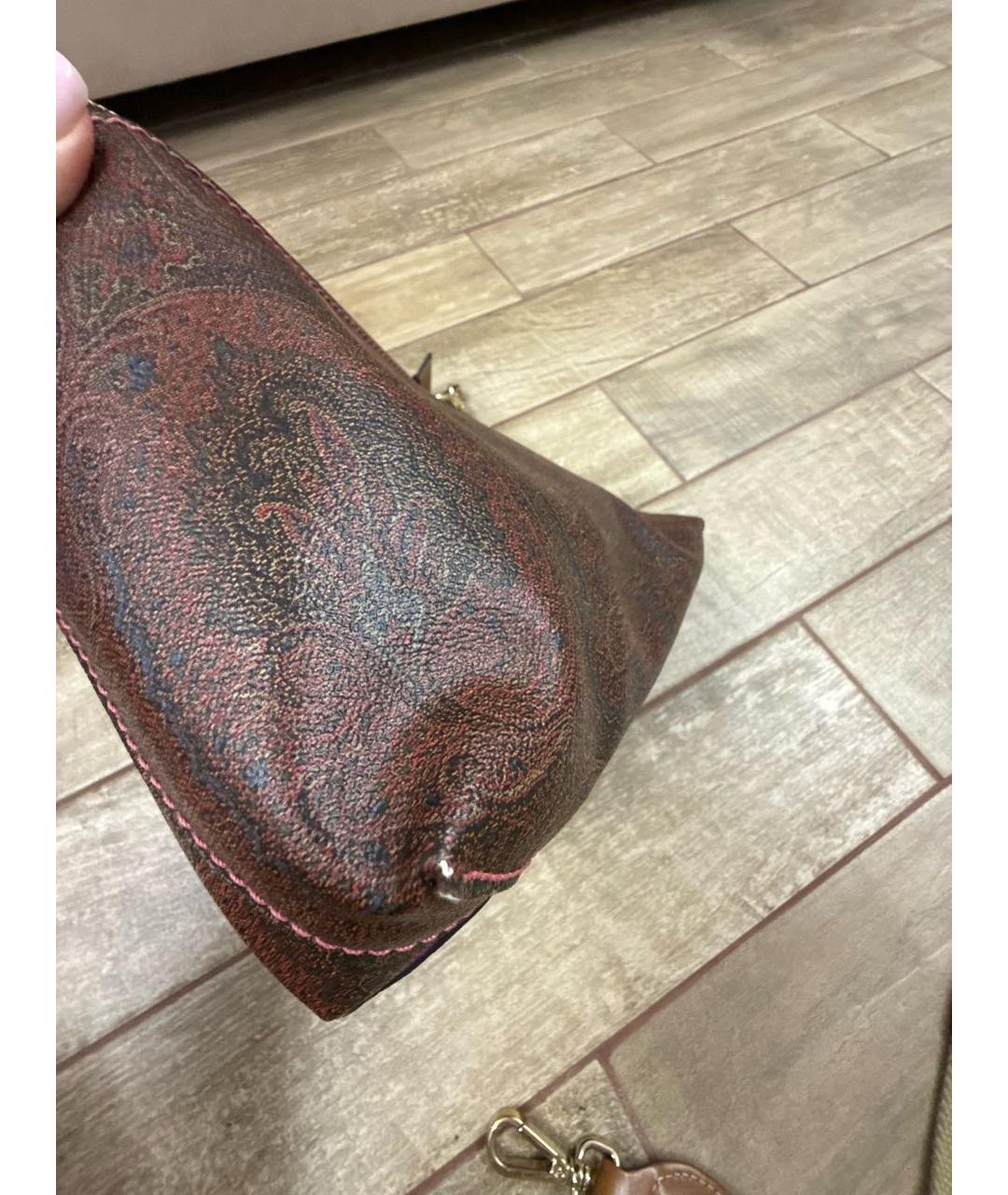 ETRO Коричневая кожаная сумка через плечо, фото 5