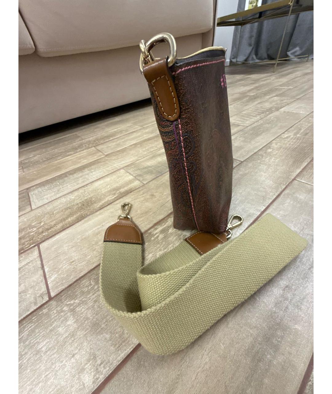 ETRO Коричневая кожаная сумка через плечо, фото 2