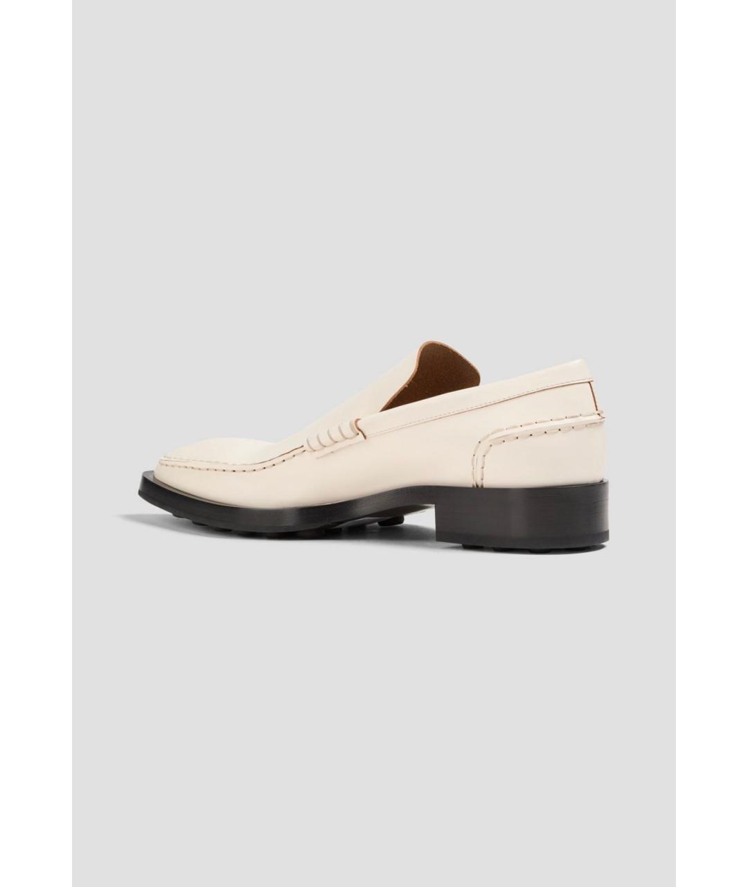 JIL SANDER Бежевые кожаные лоферы, фото 3