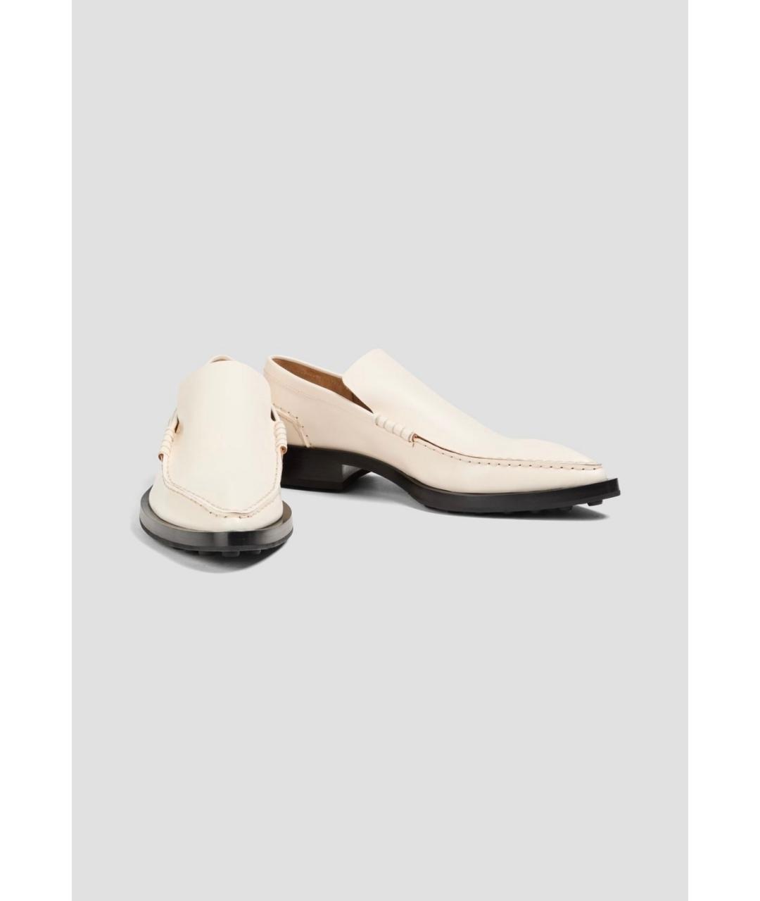 JIL SANDER Бежевые кожаные лоферы, фото 2