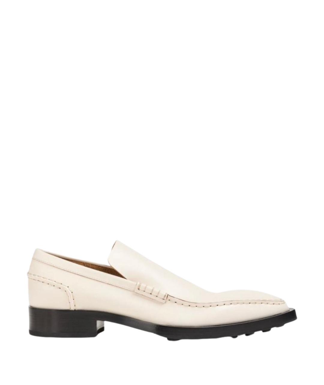 JIL SANDER Бежевые кожаные лоферы, фото 1