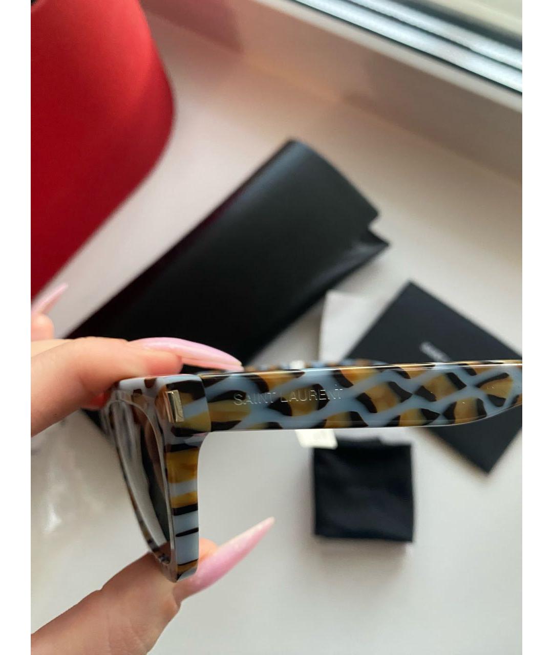 SAINT LAURENT Мульти пластиковые солнцезащитные очки, фото 3