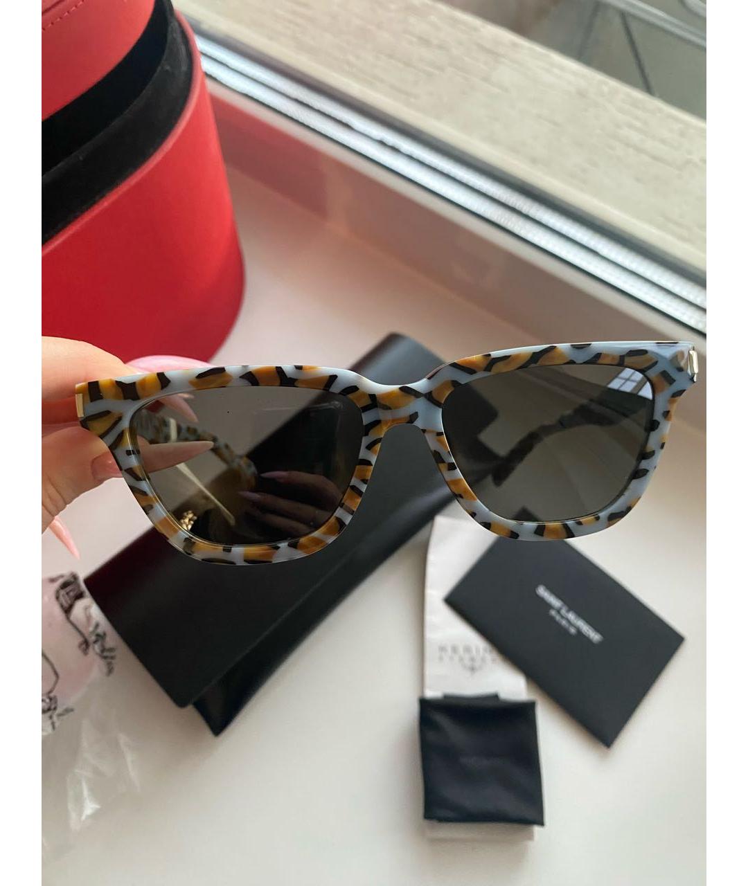 SAINT LAURENT Мульти пластиковые солнцезащитные очки, фото 8