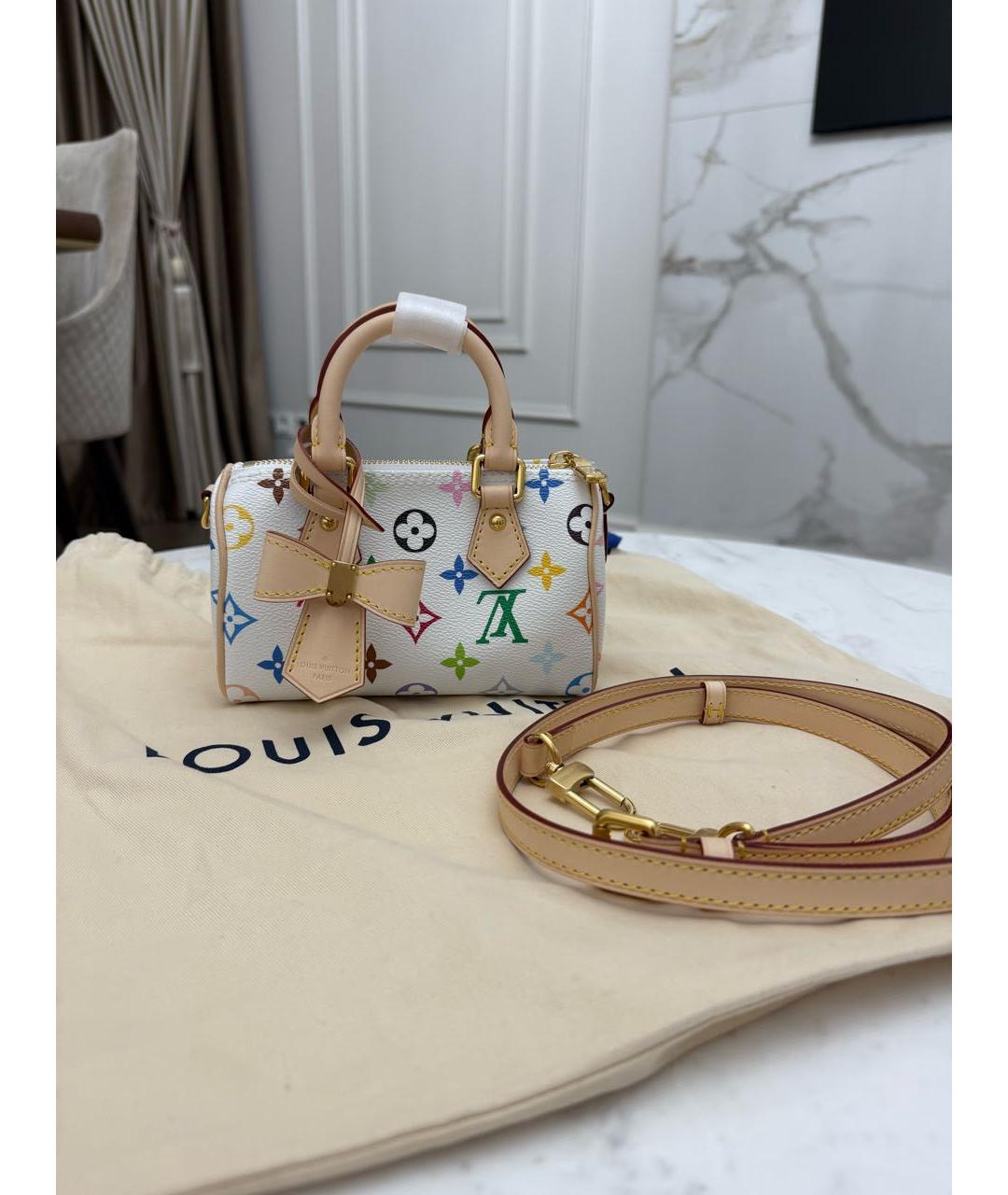 LOUIS VUITTON Белая кожаная сумка через плечо, фото 2