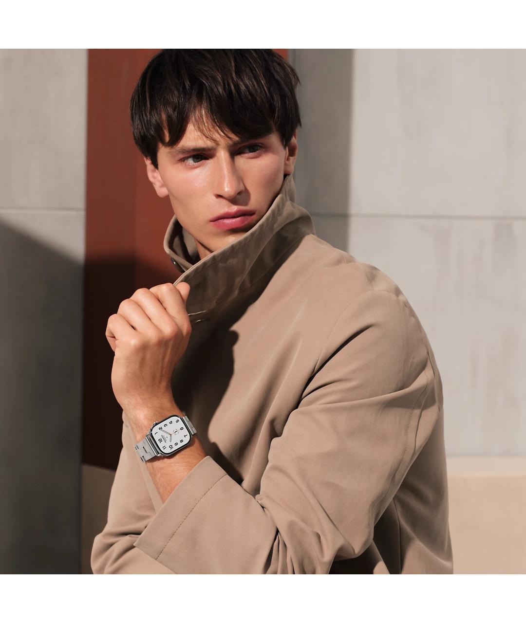 HERMES Серые титановые часы, фото 5