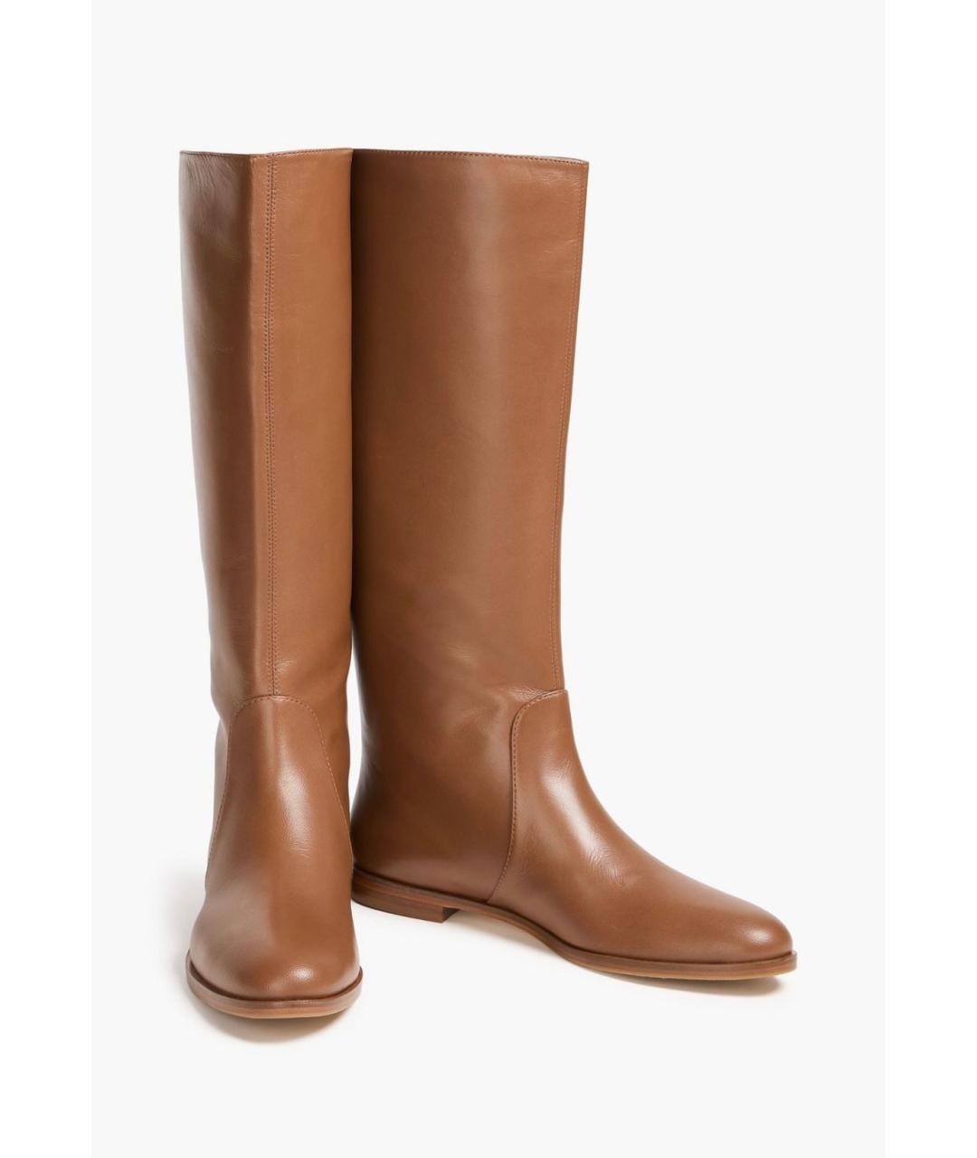 SERGIO ROSSI Коричневые кожаные сапоги, фото 2