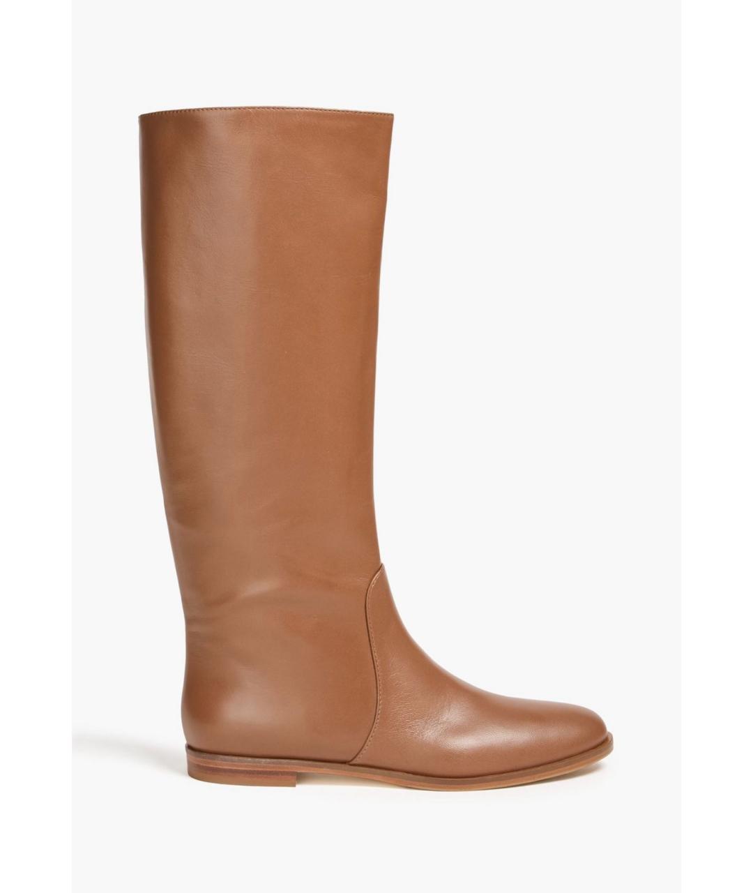 SERGIO ROSSI Коричневые кожаные сапоги, фото 5