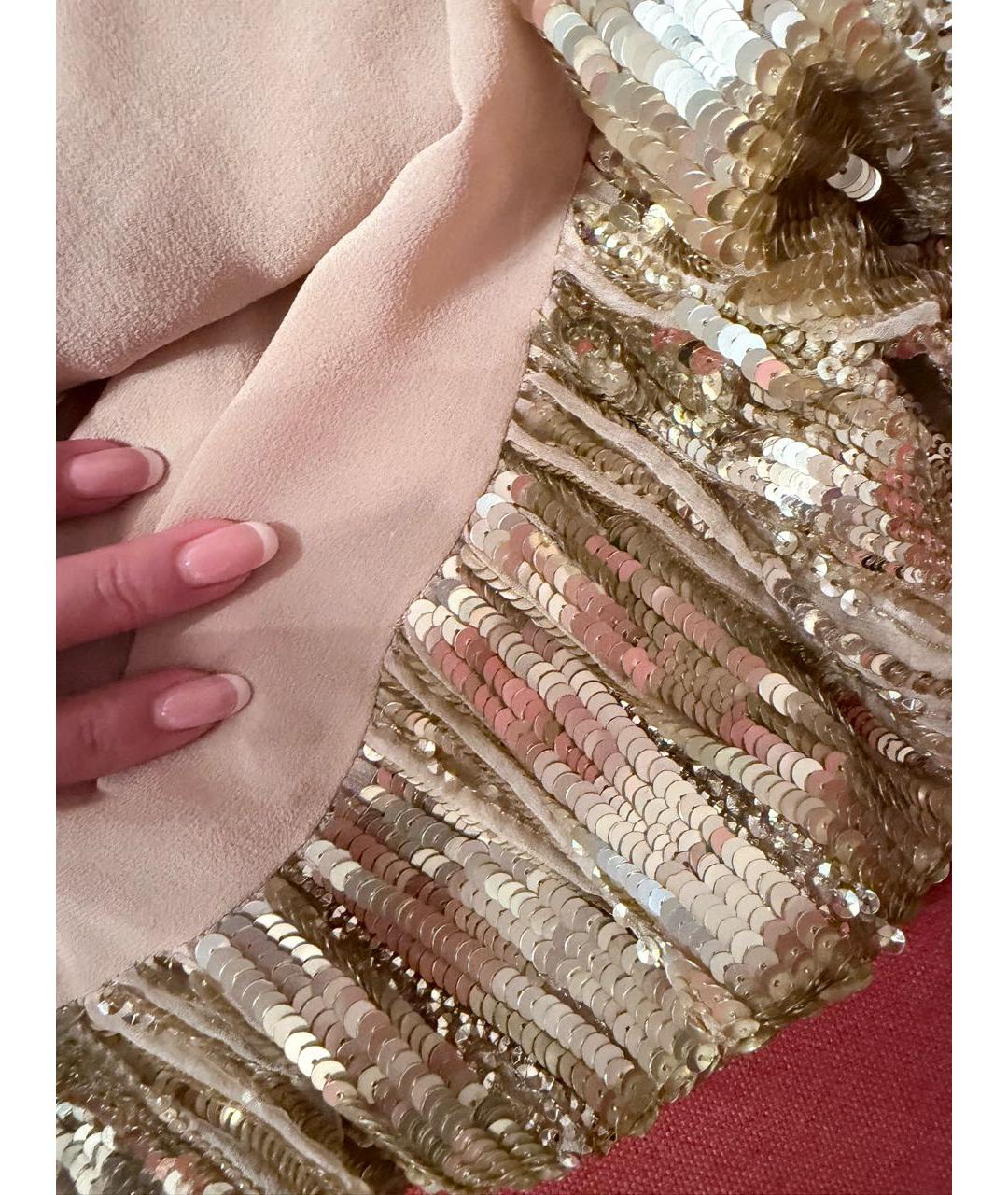 ELIE SAAB Золотое шелковое вечернее платье, фото 6