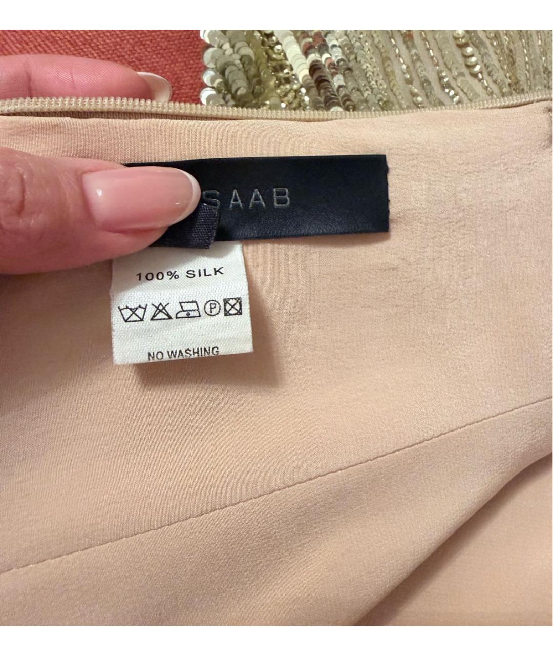 ELIE SAAB Золотое шелковое вечернее платье, фото 3