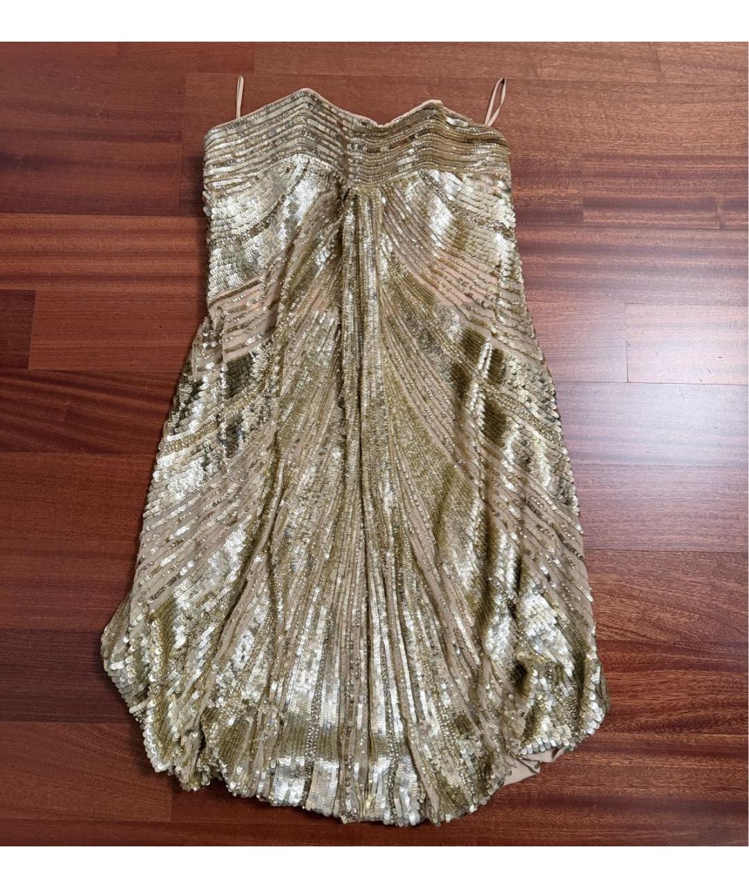 ELIE SAAB Золотое шелковое вечернее платье, фото 9