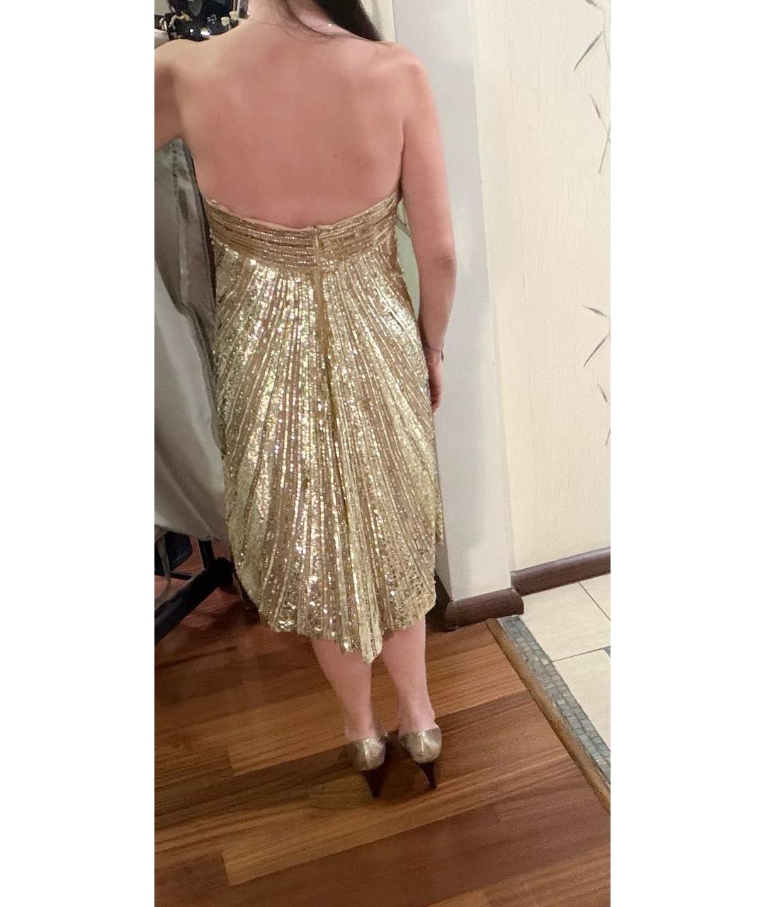 ELIE SAAB Золотое шелковое вечернее платье, фото 8