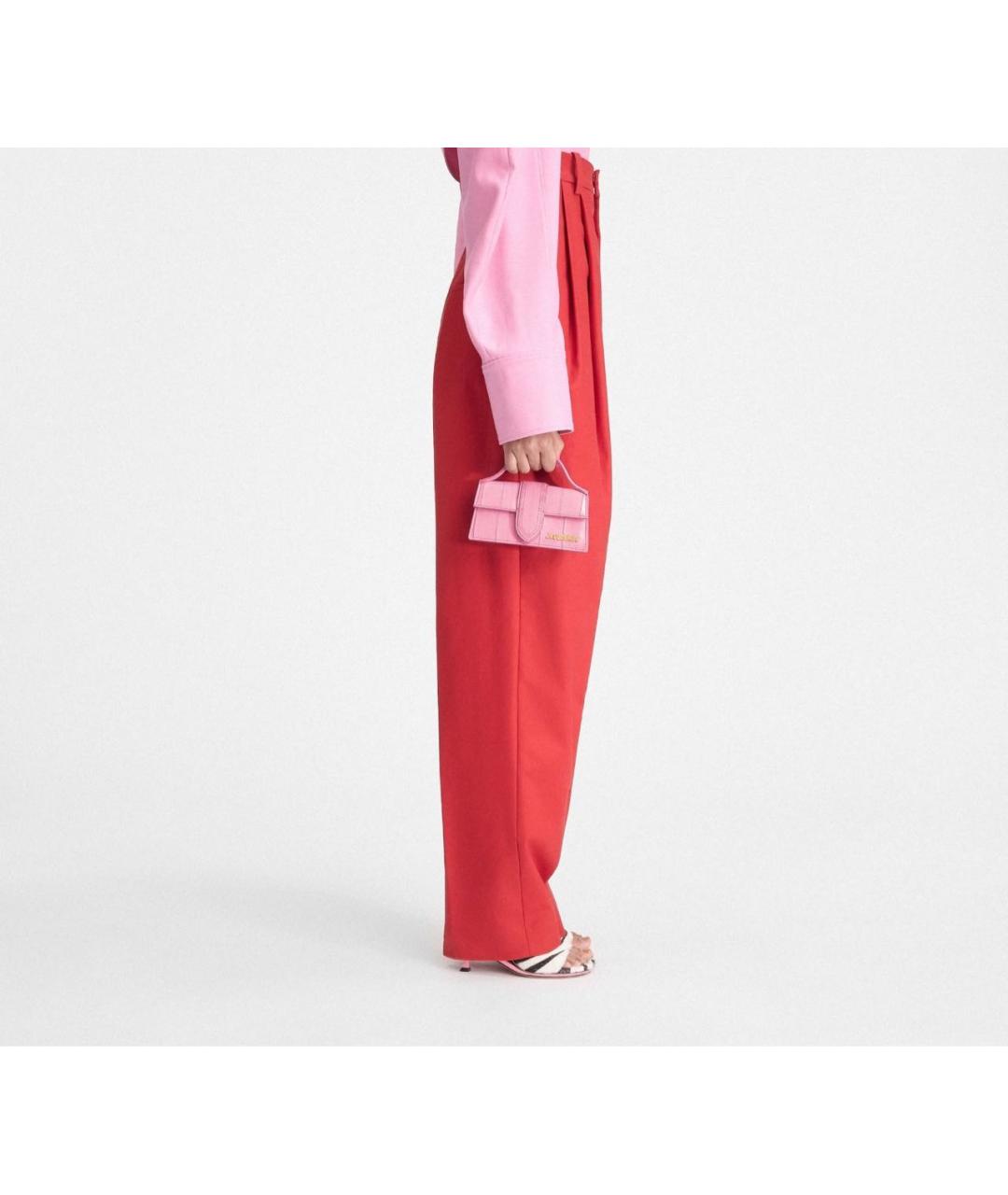 JACQUEMUS Розовая кожаная сумка через плечо, фото 4