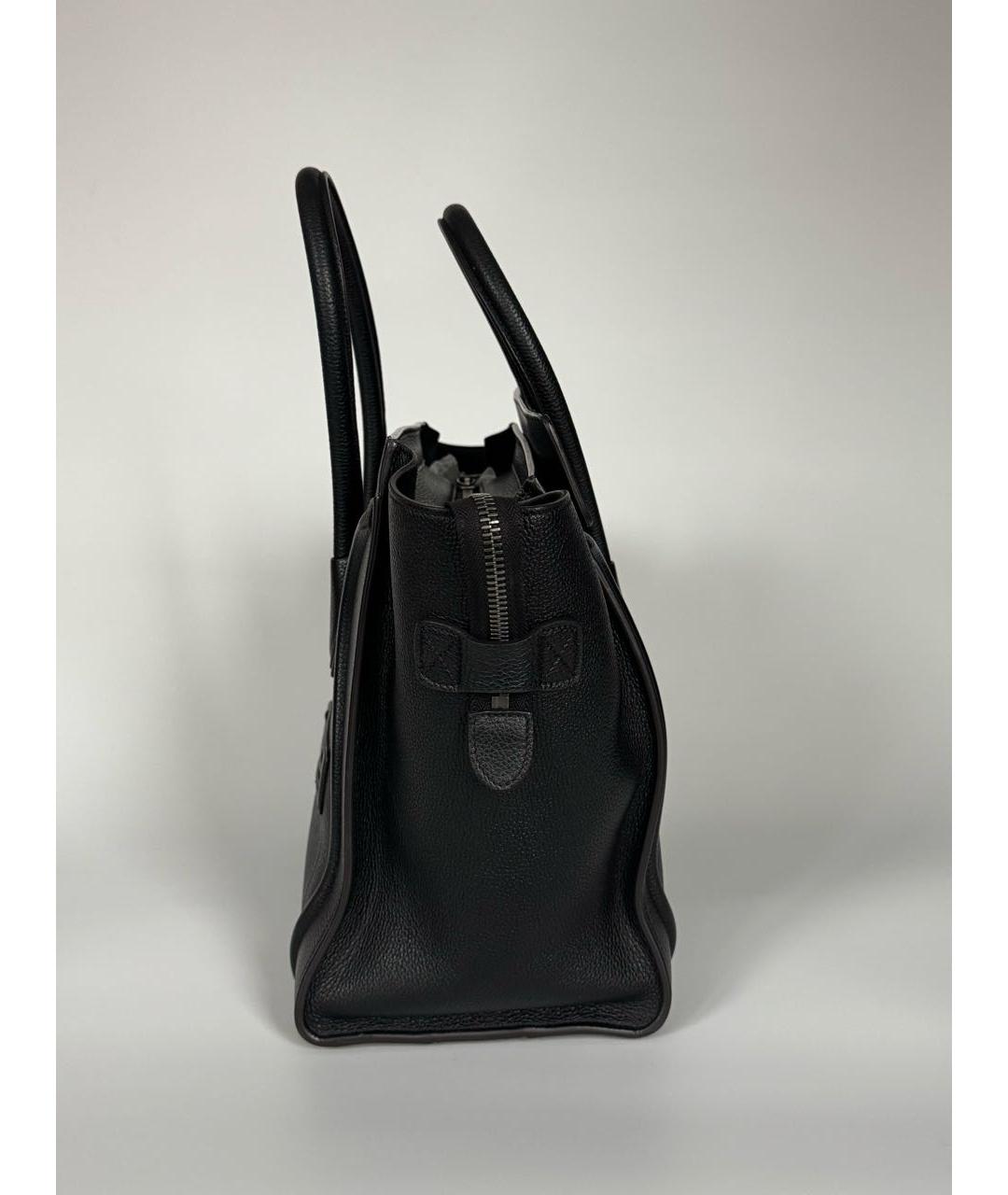 CELINE Черная кожаная сумка тоут, фото 7