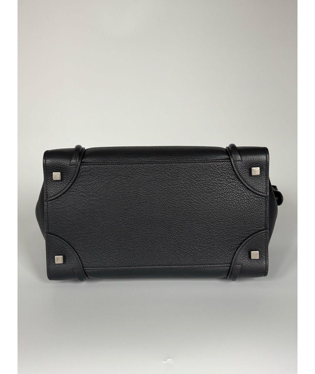 CELINE Черная кожаная сумка тоут, фото 5