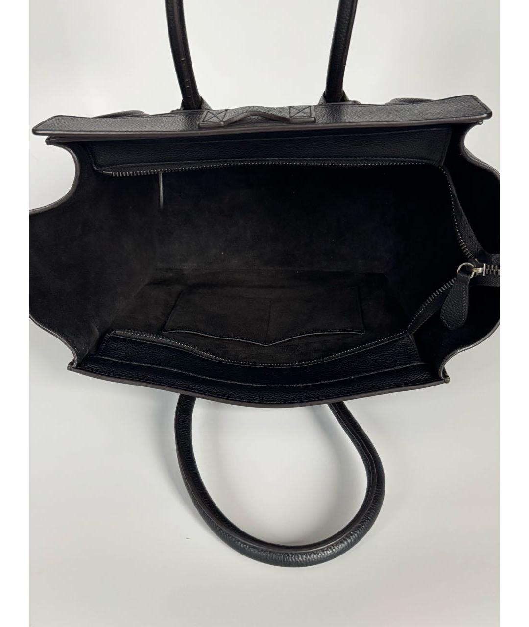 CELINE Черная кожаная сумка тоут, фото 4