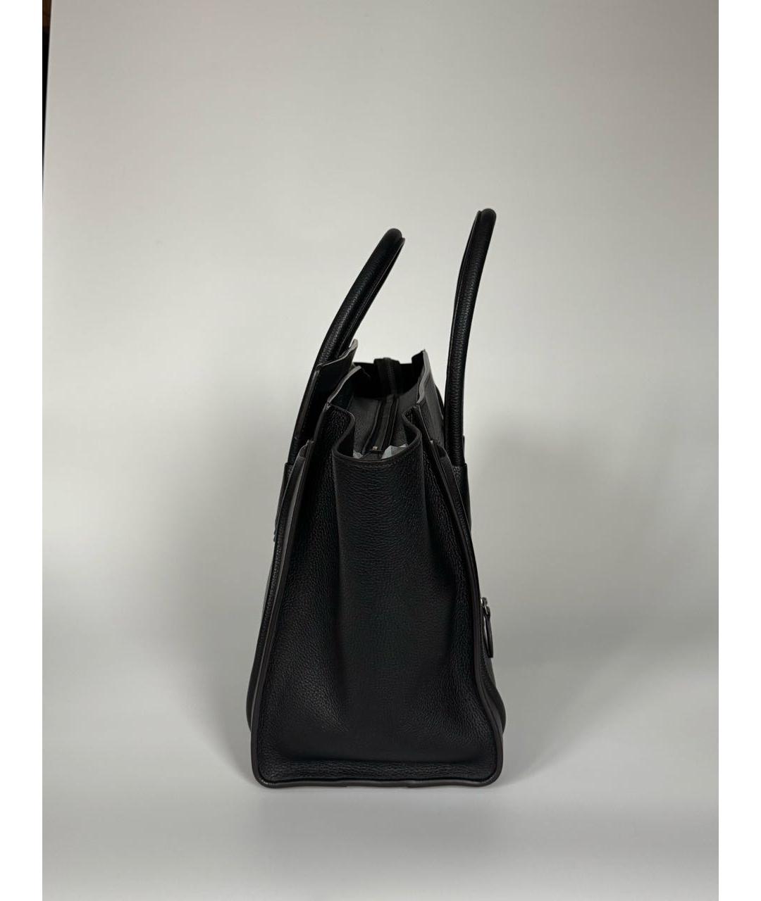 CELINE Черная кожаная сумка тоут, фото 6