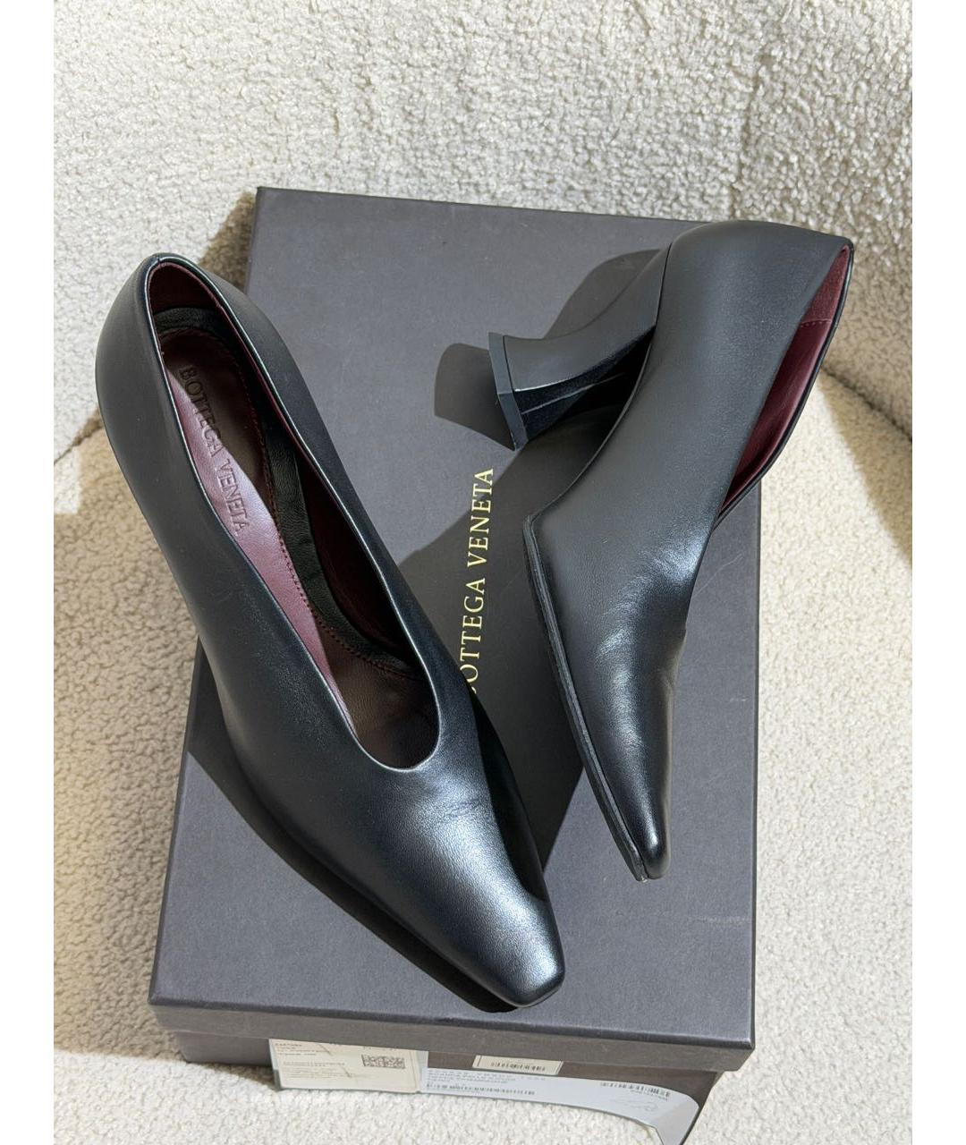 BOTTEGA VENETA Черные кожаные туфли, фото 7