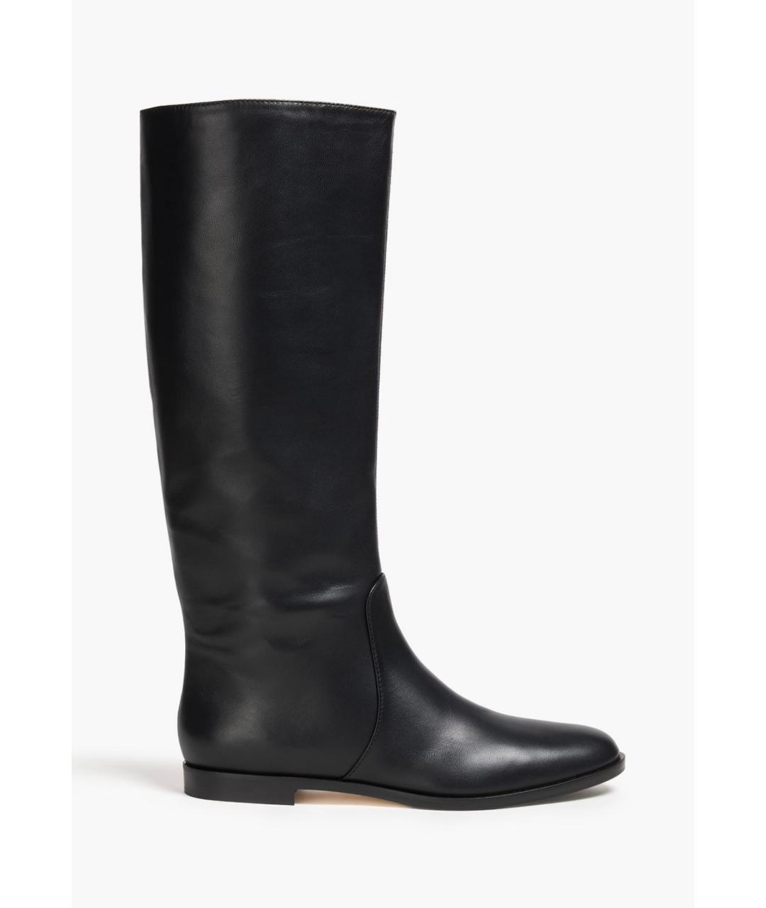 SERGIO ROSSI Черные кожаные сапоги, фото 5