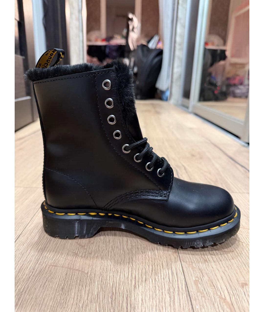 DR. MARTENS Черные кожаные ботинки, фото 7