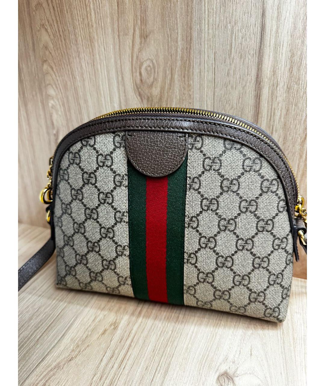 GUCCI Бежевая кожаная сумка через плечо, фото 3