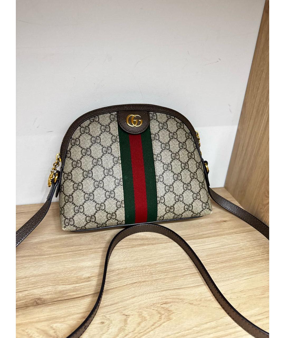 GUCCI Бежевая кожаная сумка через плечо, фото 2