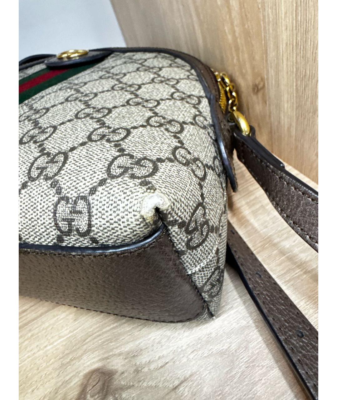 GUCCI Бежевая кожаная сумка через плечо, фото 4