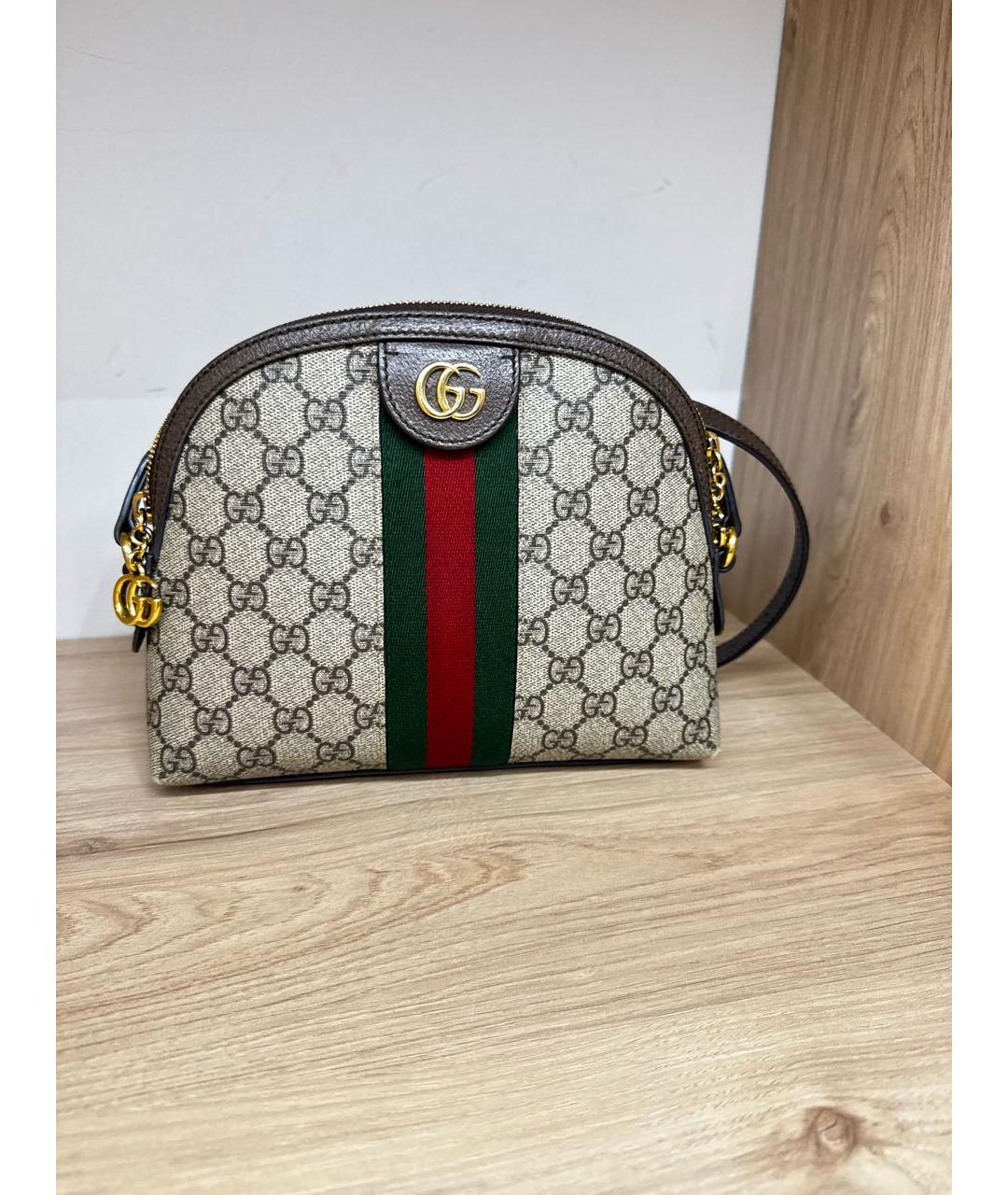 GUCCI Бежевая кожаная сумка через плечо, фото 7