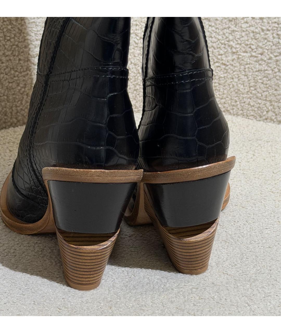 FENDI Черные кожаные сапоги, фото 4