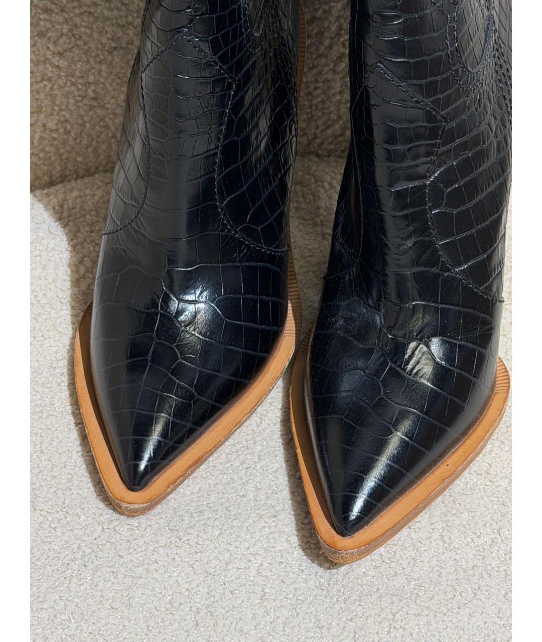 FENDI Черные кожаные сапоги, фото 3