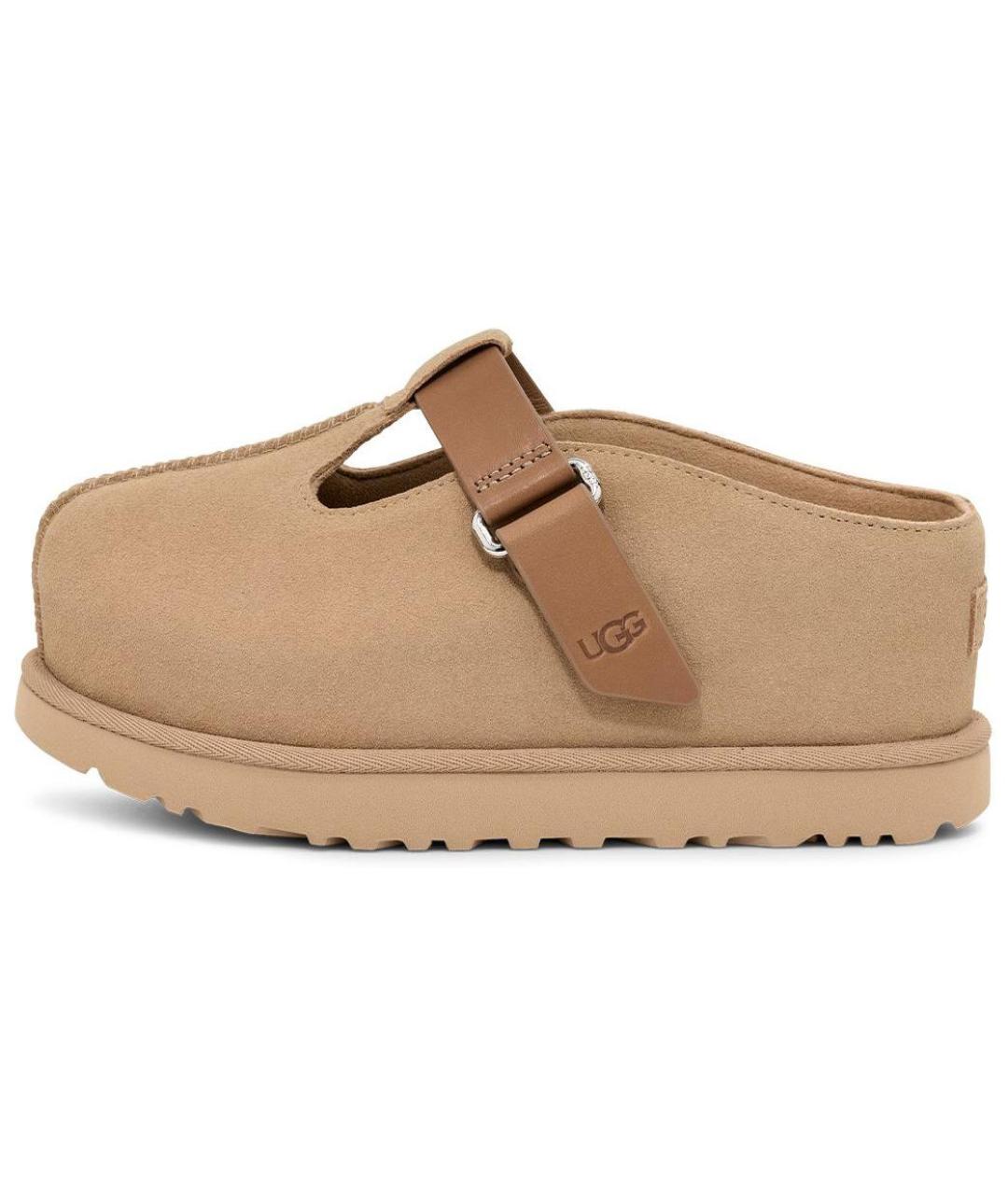 UGG AUSTRALIA Бежевые нубуковые мюли, фото 6