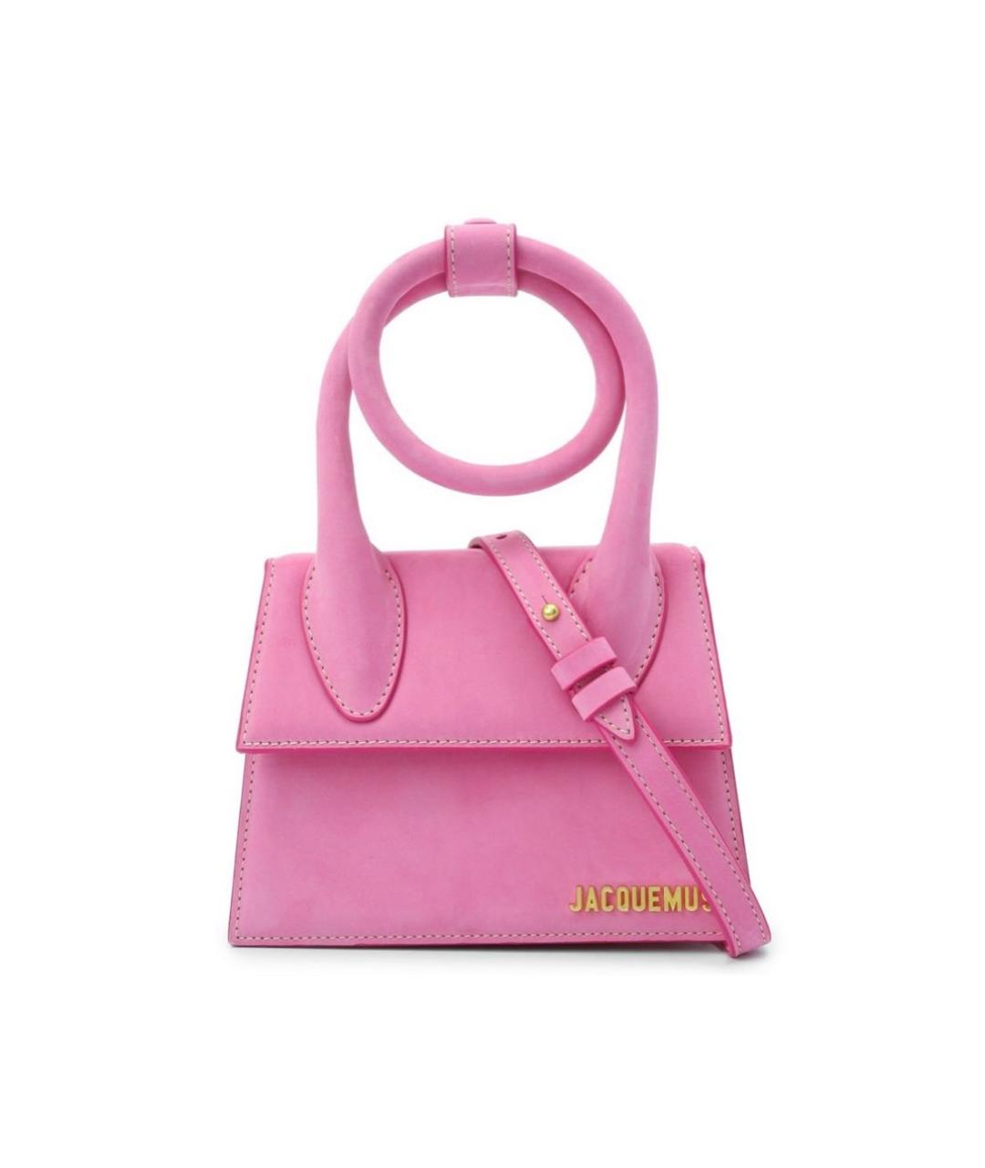 JACQUEMUS Розовая кожаная сумка через плечо, фото 5