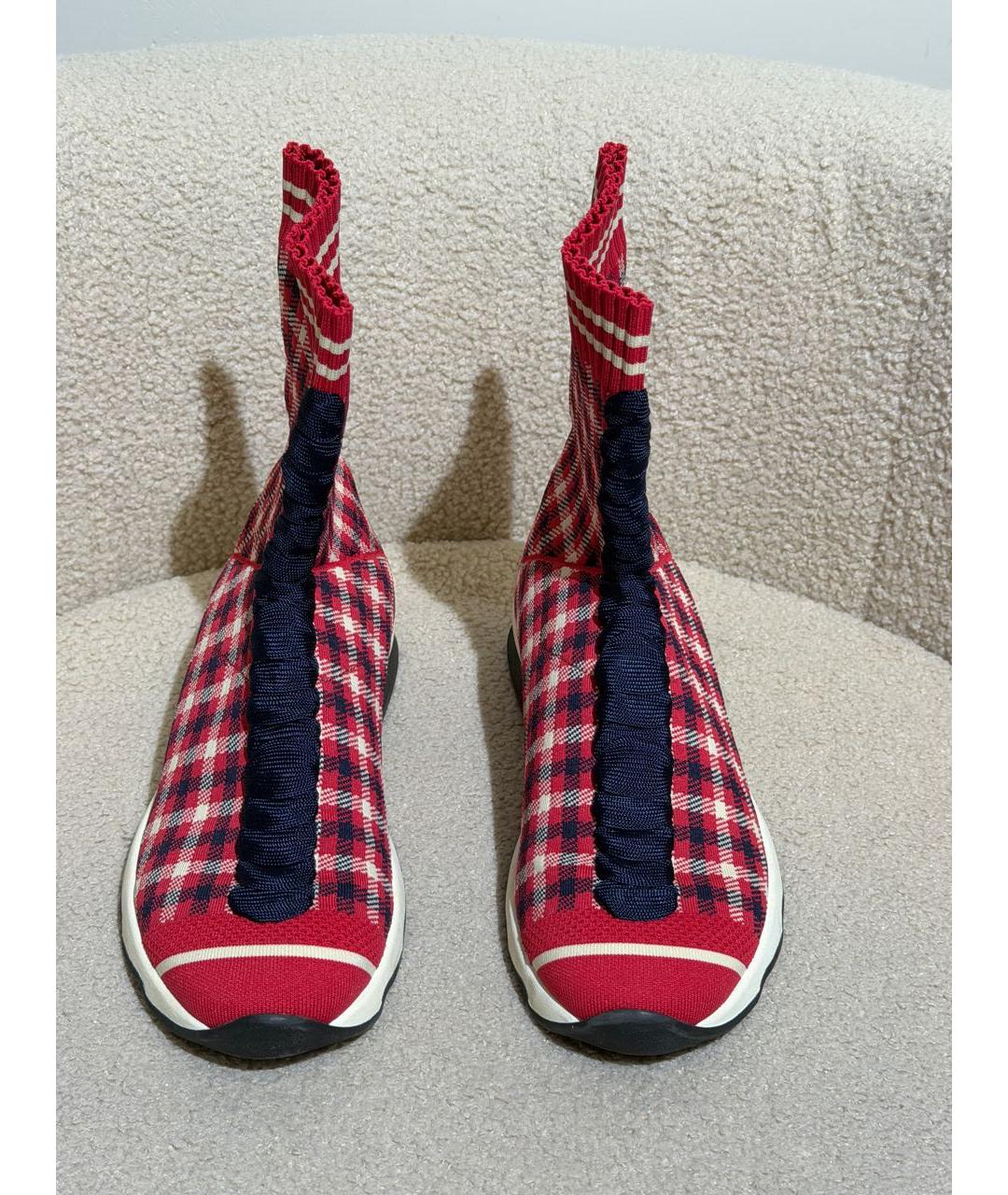 FENDI Красные текстильные кроссовки, фото 2